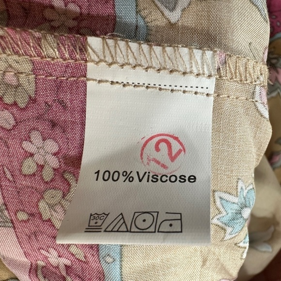 Anna-Kaci Long Sleeve‎ Tassel Tie Boho Floral Viscose Dress Womens Small NWT - Picture 5 of 7